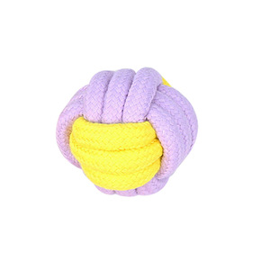 Pet Cotton Rope Toy Purple Yellow Set Boredom Buster For Small Medium Dogs Chew Teething Play - Product Image 2