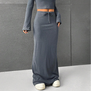 New Women <b>Skirt</b> Designer Clothing Solid Color Hip <b>Skirt</b> Casual Cotton Fitted <b>Maxi</b> Dress Women <b>Skirt</b> - Product Image 3