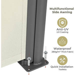 Tenda <span class=keywords><strong>da</strong></span> <span class=keywords><strong>sole</strong></span> a doppio lato retrattile in alluminio <span class=keywords><strong>da</strong></span> 63 pollici per esterno impermeabile VERTAK - Product Image 2