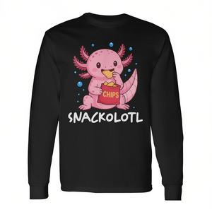 Maglietta a maniche lunghe Snackolotl Axolotl Snack, girocollo unisex, stampa digitale, per adulti, promozionale - Product Image 3