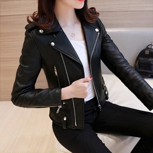 Wholesale Spring Autumn Clothing Ladies Pu <strong>Leather</strong> Women <strong>Short</strong> Slim Small Coat Motorcycle Clothing <strong>Leather</strong> Jacket - Product Image 4