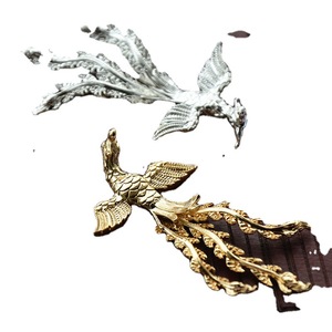 Copper Phoenix Hairpin 43x68MM Plated Antiquity Style <b>Wedding</b> Hair <b>Accessory</b> - Product Image 5