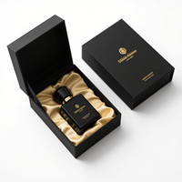 Boîtes à parfum personnalisées en carton noir avec estampage à chaud doré et doublure en velours doré, emballage cosmétique de luxe pour marques haut de gamme