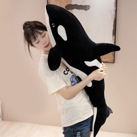 Boneka Plush Orca Raksasa Lembut Custom Grosir Pabrik, Bantal Tubuh Hewan Paus Pembunuh Realistis untuk Dekorasi Sofa, Hadiah Anak-anak