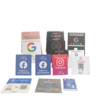 Impression personnalisée QR NFC, impression sur bois ou PVC, 114*146*55mm, 215, support de table NFC pour affichage des avis Google sur les restaurants