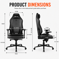 Fauteuil de bureau gamer de luxe en cuir PU noir à dossier haut, pivotant, style unique, pour PC et jeux vidéo, vente en gros