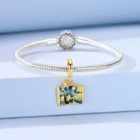 Breloques en argent sterling 925 MULA, perles dorées soleil étoiles lune, compatibles avec bracelet original, bijoux pour femmes, cadeau DIY