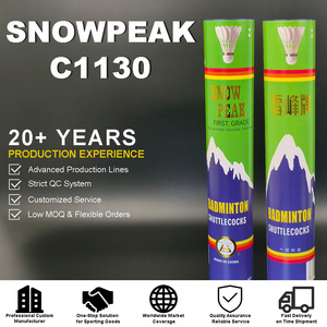 Volant de badminton SNOWPEAK C1130 à faible MOQ, haute élasticité, tête en liège 3 couches, vol A++ et durabilité, pour entraînement et tournois - Product Image 1