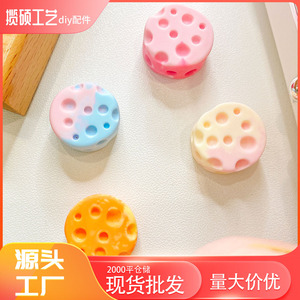 Cute Mini 3D Cheese Resin Charms For DIY Jewelry Phone Case Hair <b>Clip</b> Accessories Round Food Shape Plastic Resin Pendants - Product Image 4