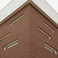 Revêtement mural en WPC co-extrudé XF-G047, composite bois-plastique, planche extérieure résistante aux intempéries, panneau mural extérieur insonorisant