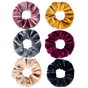 Xiao Mei 18 Màu sắc dây kéo tóc scrunchy tóc phụ kiện bí mật túi ẩn đàn hồi nhung scrunchies với dây kéo - Product Image 2