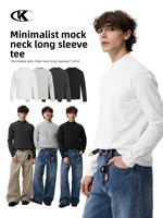 T-shirt à manches longues personnalisé YOFA pour homme, couleur unie, col rond, mélange de coton, coupe ample, style streetwear, commande en gros