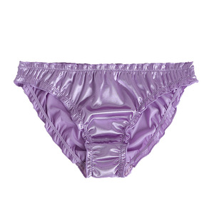 New Arrival Lovely Solid Low-Waist <strong>Panties</strong> Women's Lingerie Underwear <strong>Frilly</strong> Bikini Briefs Knickers Stretch Satin <strong>Panties</strong> - Product Image 2