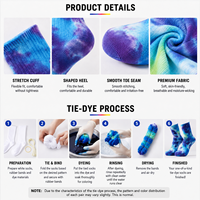 Chaussettes personnalisées tie-dye en coton coloré, douces et rembourrées, pour l'automne, fournisseur ODM à marque privée