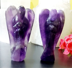 Figura de Ángel de Amatista Natural Tallada a Mano, Estatua de Cristal Curativa para Reiki, Meditación, Decoración del Hogar, Regalo - Product Image 1