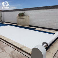 Cubierta Metálica para Piscina Water Crown SGPVCC, Totalmente Automática, Resistente a Altas Temperaturas, Cubierta de Acero para Piscina Familiar