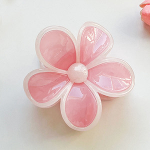 New Coming Women <b>Sweet</b> Jelly Colored Five-Petal <b>Flower</b> Hair Claw Popular Summer Plastic Hair Accessory Hair Claws - Product Image 6
