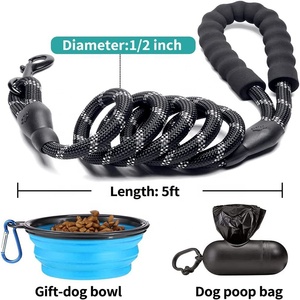 Bán Buôn Nhiều Màu Phản Quang Con Chó Dây Xích Giá Rẻ Set Pet Nguồn Cung Cấp Gấp Bát Con Chó Poop Túi Làm Polyester Nylon Có Động Vật - Product Image 4