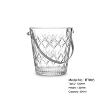 Fournisseur de seaux à glace en verre de 900 ml pour bars, hôtels, restaurants et projets de restauration, fournisseur commercial, OEM, ODM, emballage personnalisé
