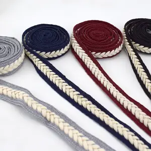 Deepeel AP538 1,5 cm trenza de algodón tejido cinta de encaje de cinta DIY de coser bufanda Ropa Accesorios de decoración correas