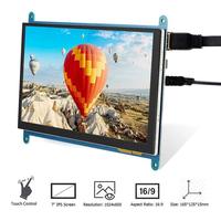 1024x600 IPS kapasitif 7 inç ahududu Pi 4/3 LCD dokunmatik ekran ahududu Pi için 4/3 LCD