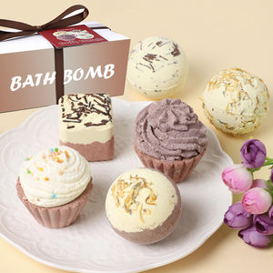 Lot de 6 boules de <span class=keywords><strong>bain</strong></span> végétaliennes écologiques en forme de gâteau, hydratantes et moussantes, pour soins de la peau sèche et cadeaux (Marque Blanche) - Product Image 3