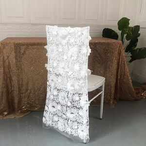 Funda <span class=keywords><strong>de</strong></span> Silla Romántica <span class=keywords><strong>de</strong></span> Algodón con Encaje Bordado, Estilo Nórdico, Decoración para Banquetes <span class=keywords><strong>de</strong></span> Boda, para Hotel, Fiesta, Personalizada, 40x90cm - Product Image 6