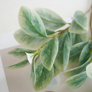 Planta artificial simulada de tres puntas con forma de hoja de la suerte, vegetación artificial para decoración del hogar y bodas 456132011 - Product Image 4