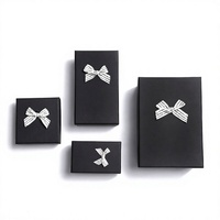 Boîte cadeau de haute qualité avec petit couvercle et base, emballage en papier noir, boîte en carton avec logo personnalisé