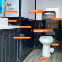 Remorque de toilettes mobiles de luxe multi-emplacements pour extérieur, avec espaces séparés homme/femme, unité sanitaire intégrée
