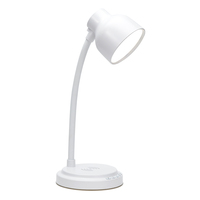 Lampe de table de lecture et d'étude LED USB illuminée, éclairage flexible, corps compact blanc pour usage intérieur, diode pour usage domestique