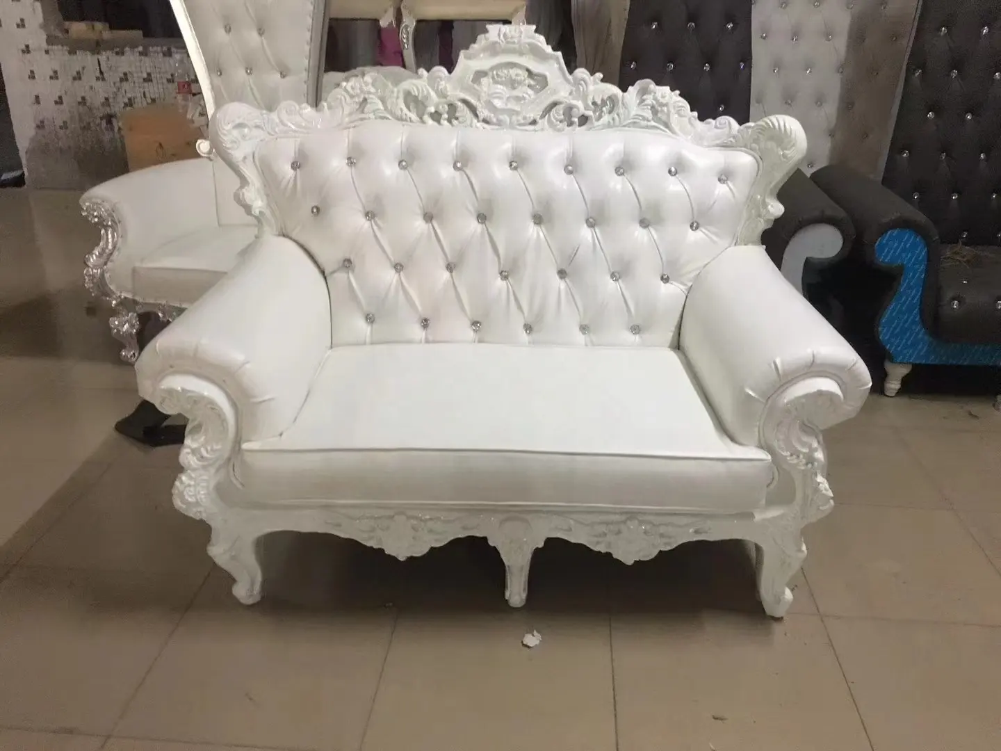 Wholesale Hotel Furniture Royal King Queen Loveseat Throne Wedding Sofa