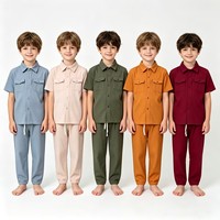 Ensemble de vêtements pour enfants, modèle LF003, taille 22-30, vêtements d'été pour garçons, t-shirt polo, ensemble de vêtements pour enfants en 2 pièces