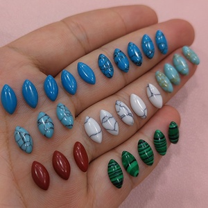 2x4 3x6 4x8 5x10mm màu xanh lá cây Malachite, trắng đỏ xanh đen hồng ngọc lam Đá Ngựa-Mắt hình dạng cabochons cho tự làm đồ trang sức làm - Product Image 2