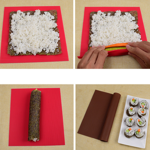 Tapis à <span class=keywords><strong>sushi</strong></span> carrés jetables en silicone 25CM pour usage domestique, outil de cuisine, passe au lave-vaisselle - Product Image 5