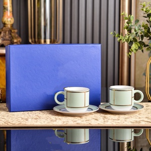 Hot Selling Porcelain Tea <b>Cup</b> and Saucer <b>Set</b> Decorative Coffee <b>Cup</b> Gift Box for Home Hotel Tea Service - Product Image 2