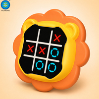 Jeu électronique 3 en 1 Tic Tac Toe en forme de lion, jeu de puzzle de mémoire portable, jeu de société interactif pour enfants, entraînement cérébral