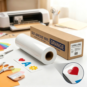 Rouleau de vinyle permanent brillant 0,305x50m avec adhésif haute adhérence <span class=keywords><strong>pour</strong></span> machines de découpe <span class=keywords><strong>Cricut</strong></span> et autocollants artisanaux DIY - Product Image 1