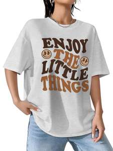 Camiseta de Manga Corta de Algodón Lisa, Holgada, de Verano, Antiarrugas, de Buena Calidad, con Impresión de Logotipo Personalizado - Product Image 4