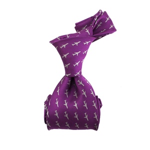 Corbata de Moda para Hombre, Diseño de Avión, 100% Poliéster, Tejido Personalizado, Color Morado, Corbata de Aviador al por Mayor - Product Image 1