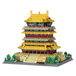 Wange Moc 6229 Wereld Architectonische Oriëntatiepunten Serie Ooievaar Toren-Shanxi Model Volwassen Diy Assemblage Bouwstenen Speelgoed