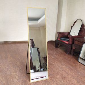 2025 tendance décor à la maison personnalisé en alliage d'aluminium cadre or miroir finition pleine longueur grand miroir de sol Design moderne pour chambre à coucher - Product Image 4