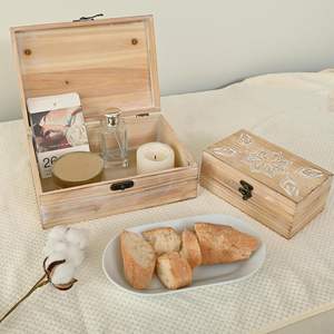 Caja <span class=keywords><strong>de</strong></span> almacenamiento <span class=keywords><strong>de</strong></span> Cofre del Tesoro <span class=keywords><strong>de</strong></span> <span class=keywords><strong>madera</strong></span> con tapa con bisagras, cajas <span class=keywords><strong>de</strong></span> artesanía vintage grandes, cesta <span class=keywords><strong>de</strong></span> maletero para hombres, niños, joyería, hogar - Product Image 3