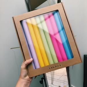 Boîte cadeau avec fenêtre personnalisée pour 3 bougies coniques/dîner/parfumées emballage en papier pliable <span class=keywords><strong>bougeoir</strong></span> mixte - Product Image 3