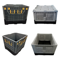 Caixa Plástica Grande de HDPE 1200x1000 para Indústria, Empilhável, Dobrável, Aninhável, com Tampa e Rodas para Armazenamento Pesado