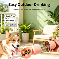 Bouteille d'eau portable en ABS pour animaux de compagnie, distributeur d'eau pour chien, récipient de voyage pour eau et nourriture, capacité de 400 ml pour chiens et chats