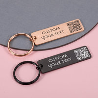 Porte-clés personnalisé avec votre nom, texte, code QR, logo gravé au laser, porte-clés vierge à scanner