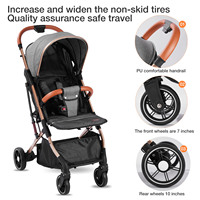 Poussette de bébé pliable et pratique Landau noir Morden design détachable poussette de bébé en plein air