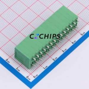 DB241V-3.5-14P-GN Spring Terminal Block Through hole Component (THT),P=3.5mm Connector 1x14P 3.5mm Green 14P - Product Image 2