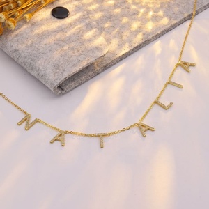 In argento Sterling 925 gioielli <span class=keywords><strong>con</strong></span> diamanti <span class=keywords><strong>collana</strong></span> del pendente iniziale numero personalizzato <span class=keywords><strong>collana</strong></span> <span class=keywords><strong>con</strong></span> completa zircone <span class=keywords><strong>targhetta</strong></span> collane del choker - Product Image 4
